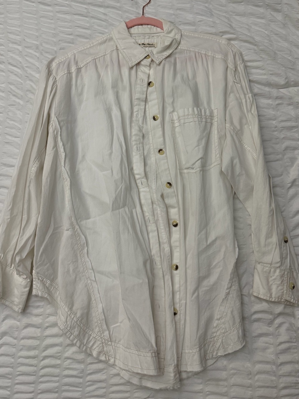 Free People We The Free Button Up Top Off White (small)
